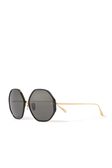 Alona Oversized Sunglasses, 22k Gold-Plated Brass